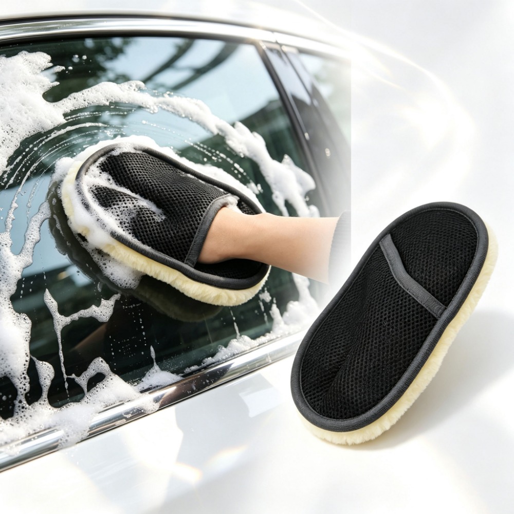 Car Detailing Brush - Plush Car Washing Gloves Soft Wool