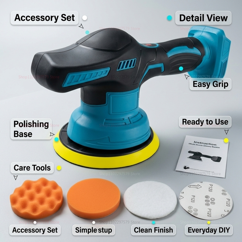 Cordless 18V Car Polisher Elec - Car Detailing Brush review and price